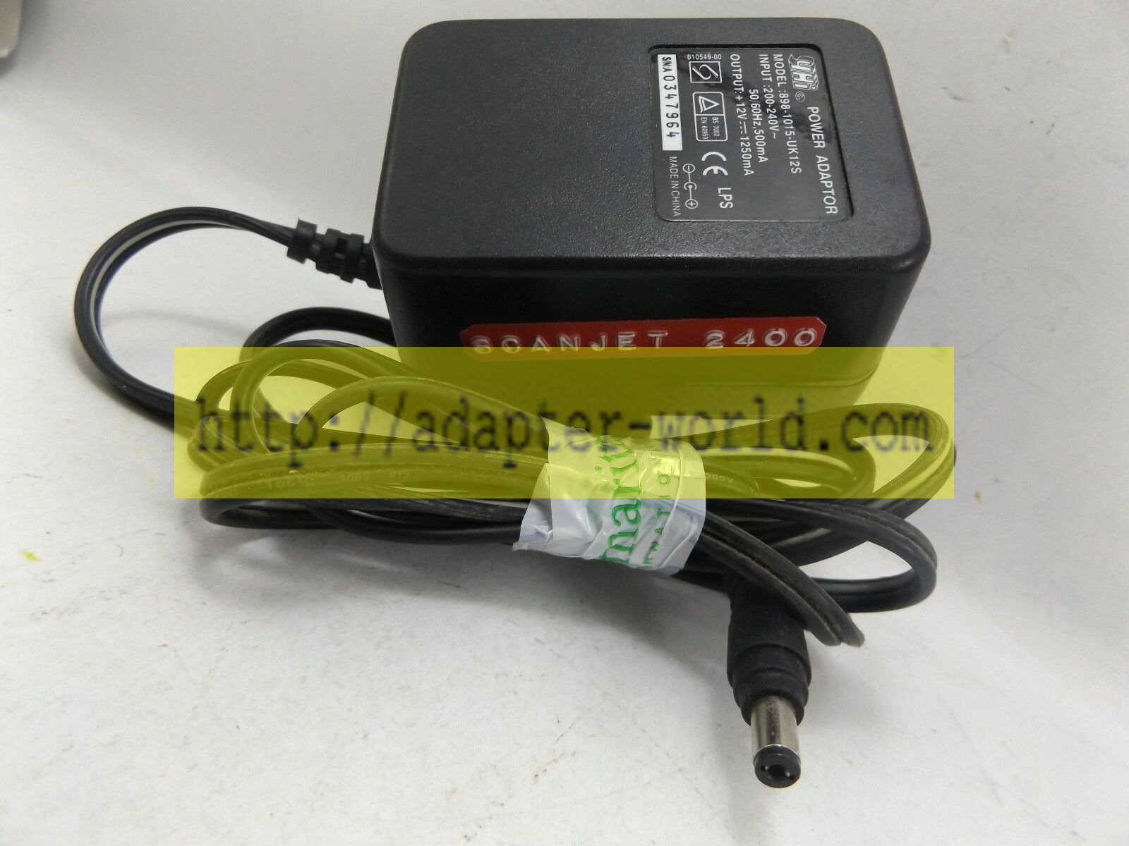 *Brand NEW* YHi 898-1015-UK12S 12VDC 1250mA AC Adapter - 5mm/1.5mm POWER SUPPLY - Click Image to Close